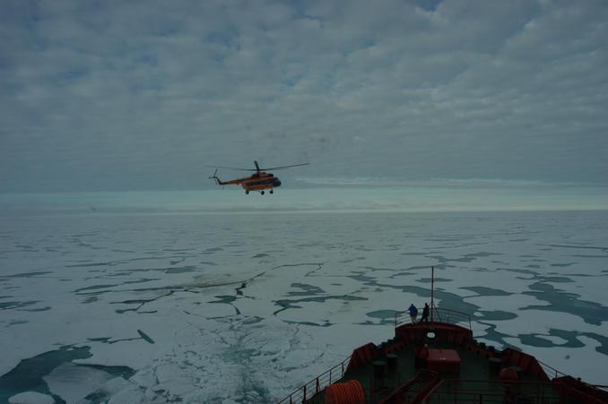 Icebreaker Yamal and its helicopter