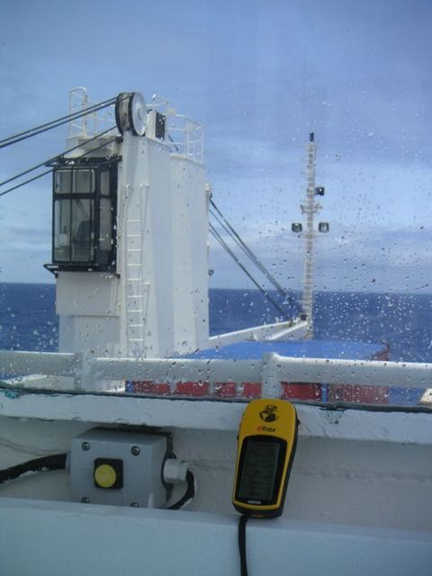 View to South-East from outside the bridge of RMS St. Helena