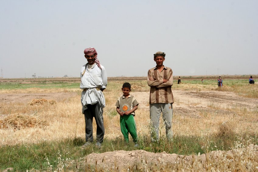 Farmer Lafta Qattaf, with brother and son 