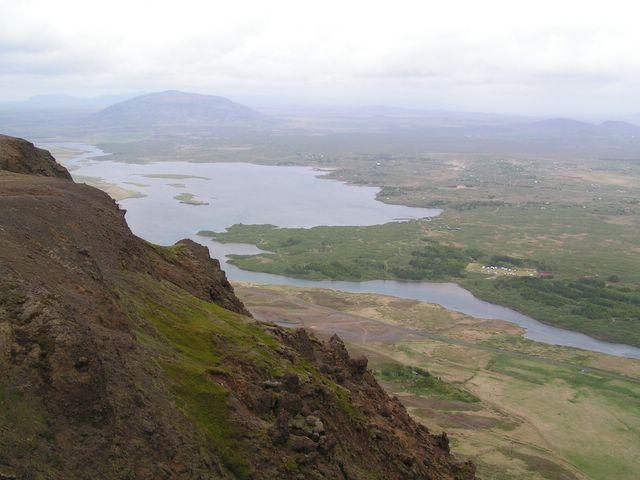 View from the ridge, Álftavatn and Búrfell