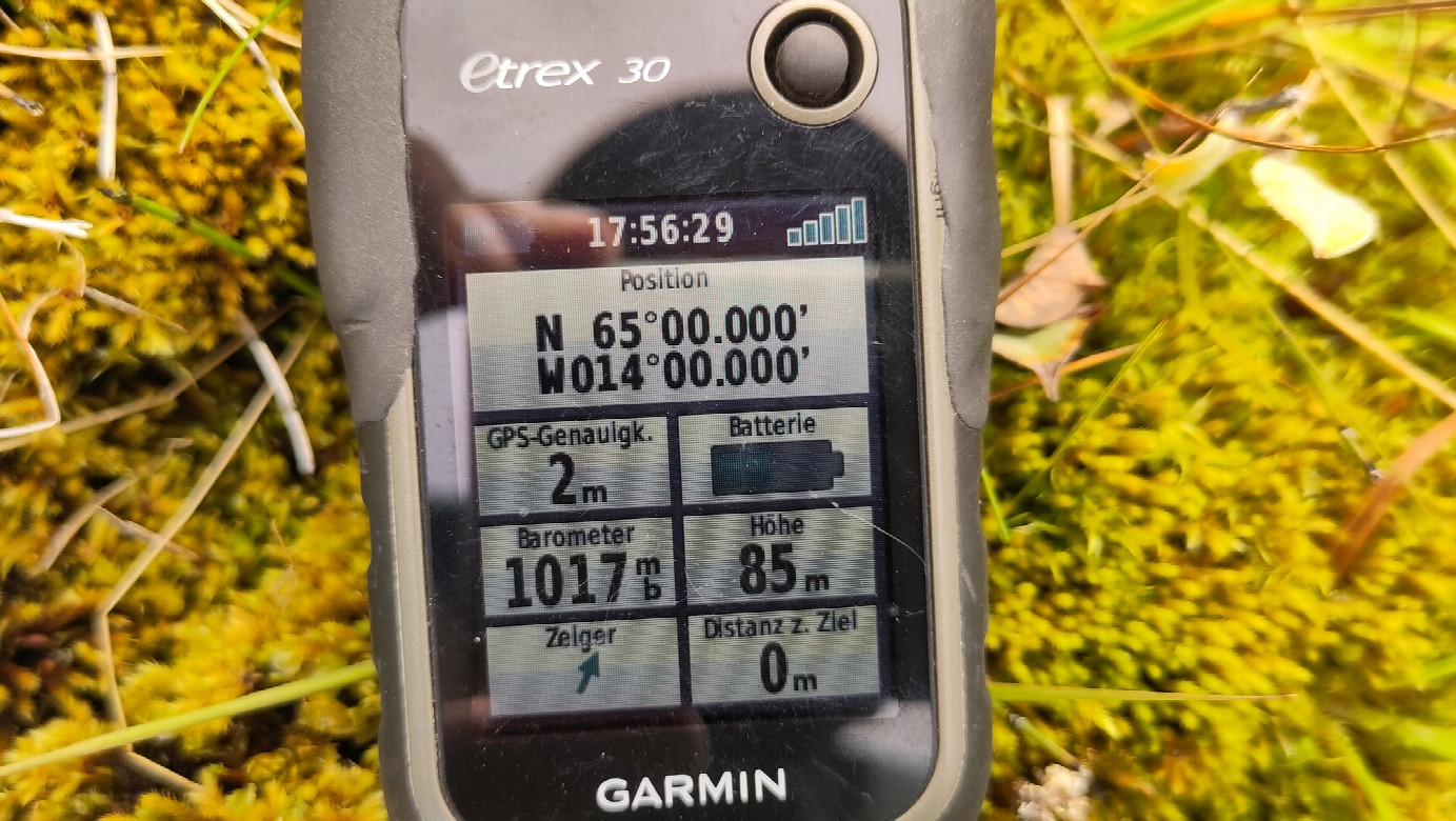 GPS-reading at 65N-14W