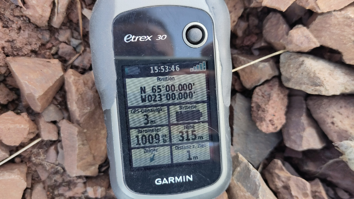 GPS-reading at 65N-23W