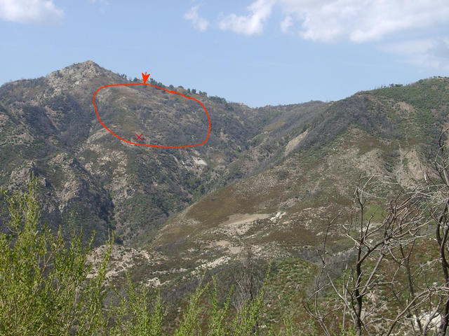 Massif of Monte Cerasia with CP indicated / Monte Cerasia con CP indicato