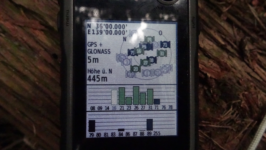 GPS reading at CP 36N 139E