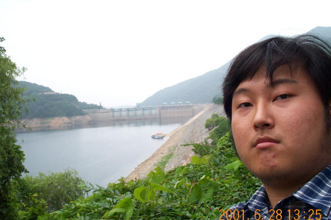 Looking north; the dam in the background behind me is the Chungju Multi-Purpose Dam.