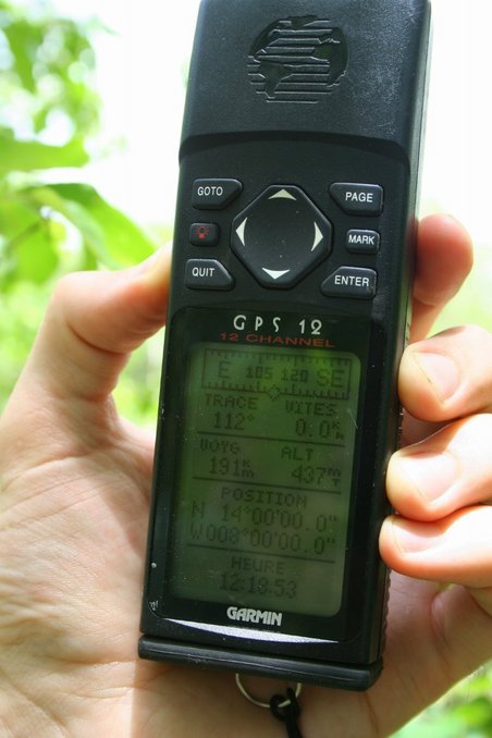 The GPS with coordinates of the point
