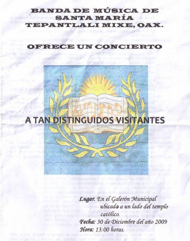 Oaxaca concert brochure