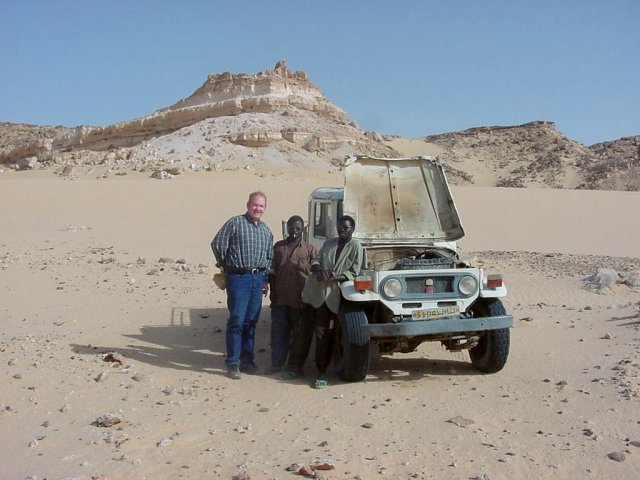 Jim the pilot with Seydou and the truck at the base