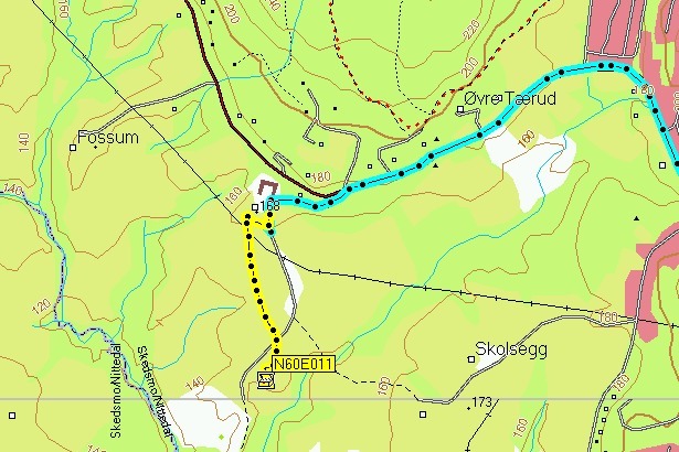 Topographic map with gps track log