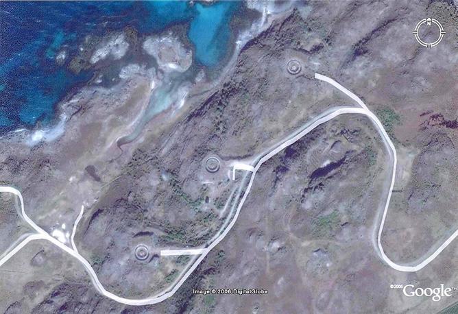 Via Google Earth too Batterie Dietl from 700 Meters high.