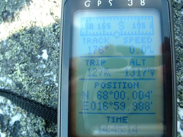 GPS screen at N68/E17
