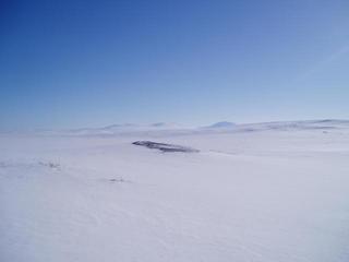#1: View east from confluence site, towards the mountains of Porsanger municipality