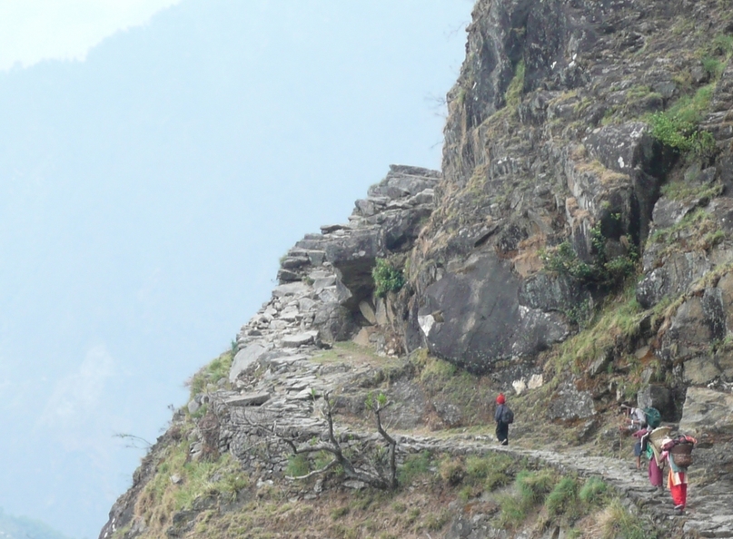 The long, winding trail on the edge of the Mahakali gorge