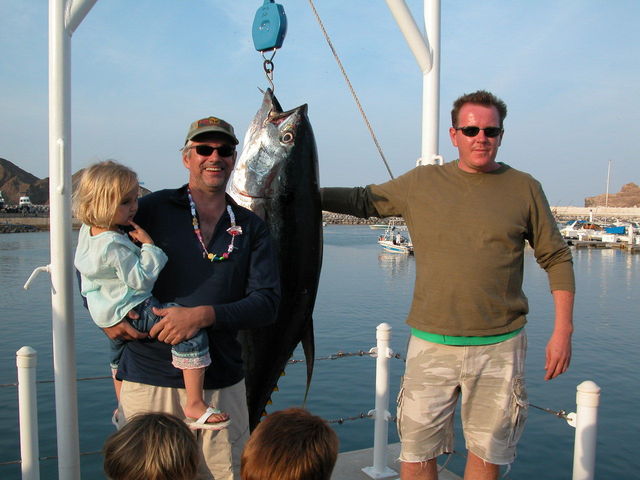 Tom and Andrew with 77 kg tuna caught near the Confluence