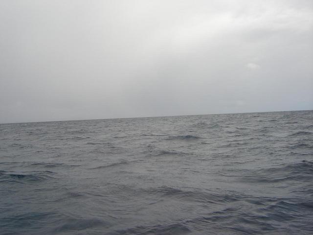 View North, with Tablas Island obscured behind rain and haze