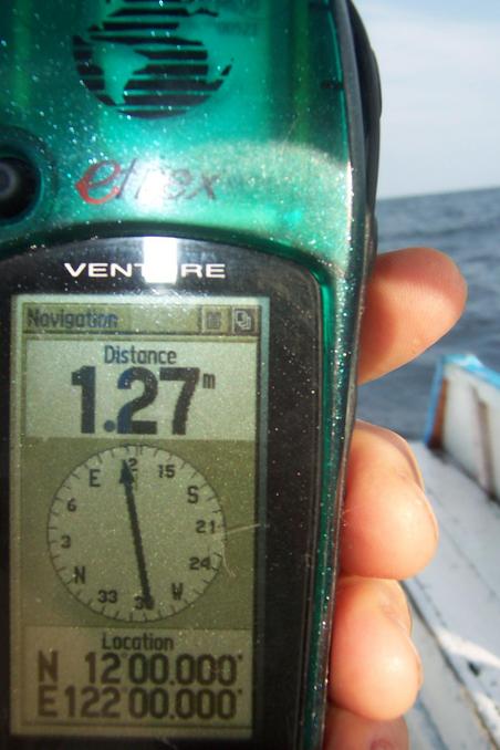 Very lucky to get GPS perfect reading at sea.