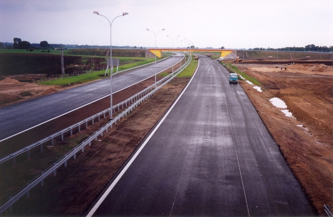 A2 highway interchange near Wartkowice (still in built)