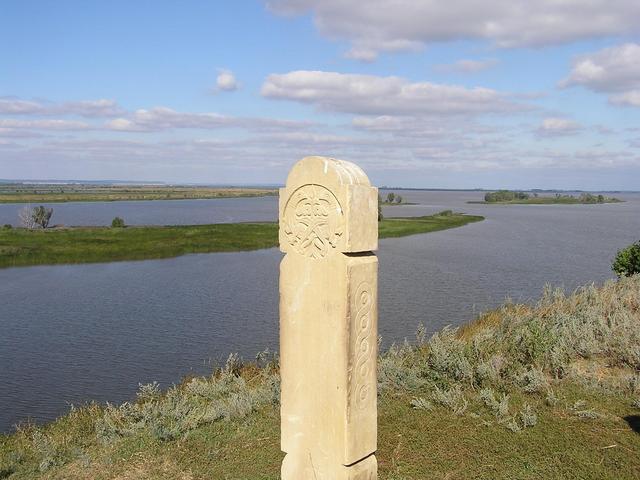 Menhir at the bank of the Volga