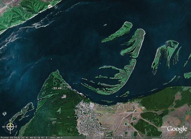Satellite view on the confluence cape