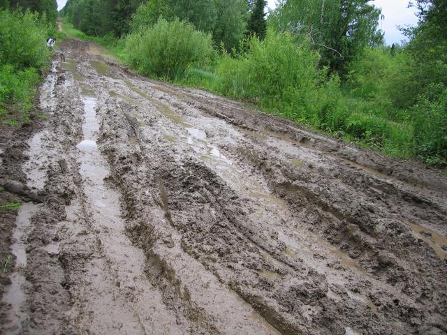 sometimes we had to surmount muddy track like this