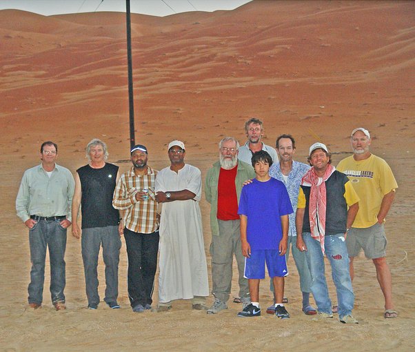 Participants at Šayba rig road air-up stop after completion of 500+ km off-road. Steve, Greg, Mo, Mushtaq, Marek, Bert, Reef, TomL, TomO, and Tubby.