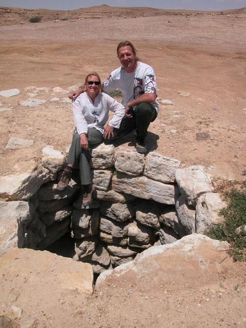 Lise and Marc near one of the ancient wells