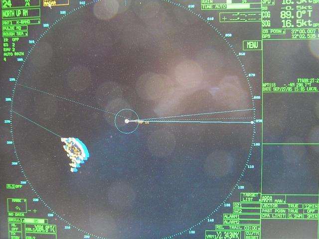 Tristan Island seen on the radar from the Confluence