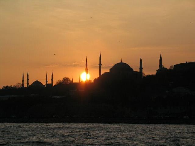Minarets during sunset