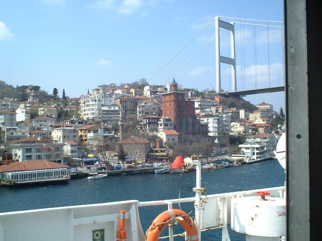 The area around the western end of Fatih Sultan Mehmet bridge