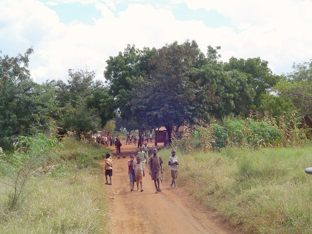 Children from a village nearby