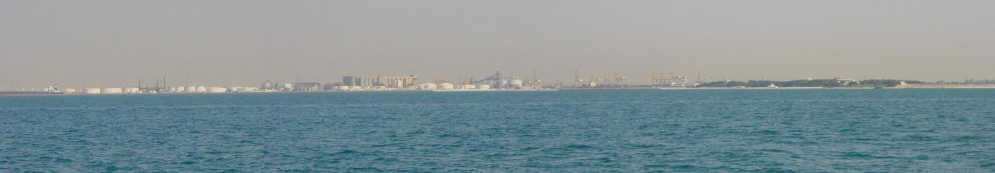 NE view to Jabal `Aliy harbour