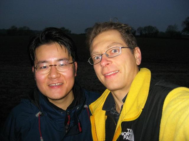 Xiang and Rainer in fading Daylight at the DCP