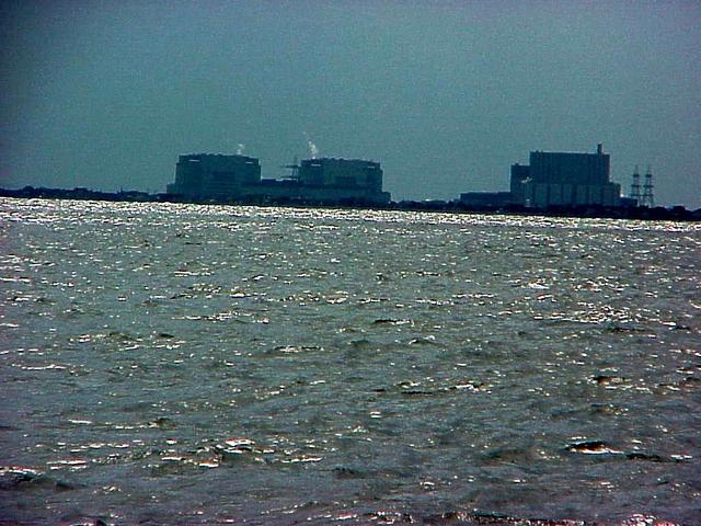 View toward the southwest from the confluence, at the Dungeness Power Station.