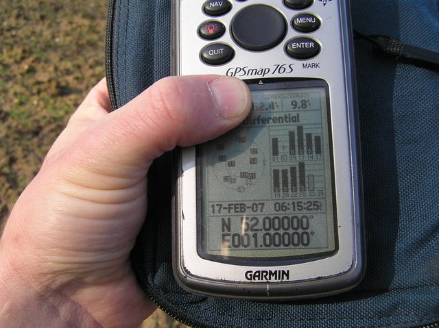GPS receiver at the confluence of 52 North 1 East.