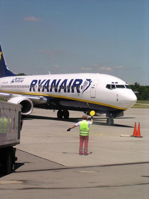 our airplane of the low fare airline "Ryanair" at Friedrichshafen Airport