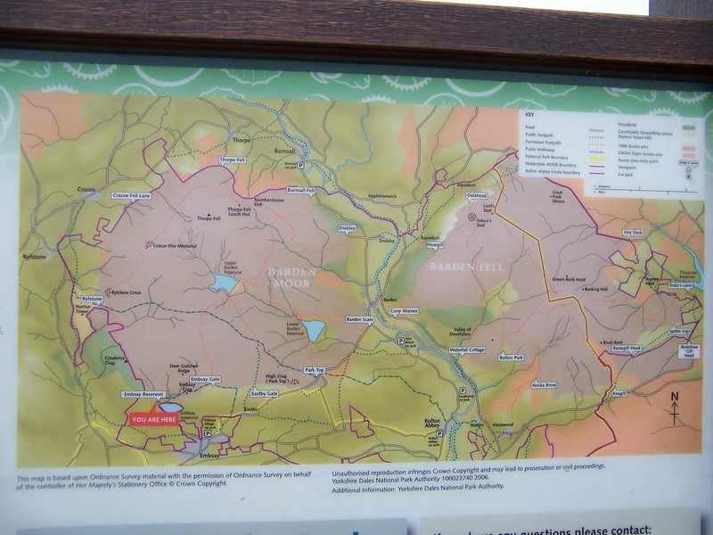 map of Barden Moor and Barden Fell