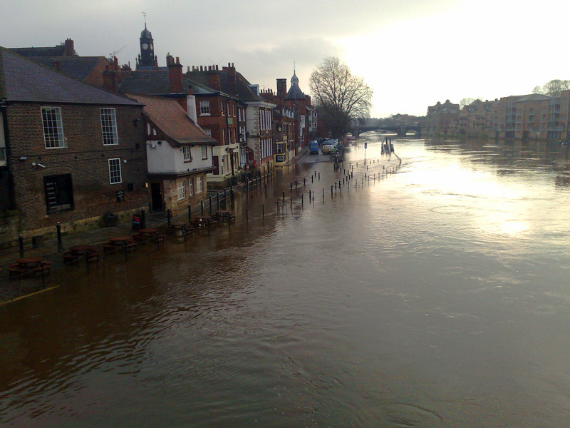 Flooding in York due to the heavy rain