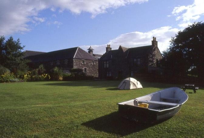 Our tent in the meadow of the Bladnoch distillery