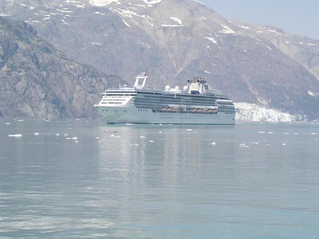 The majority of visitors to Glacier Bay never set foot on land including this boatload at Margerie Glacier