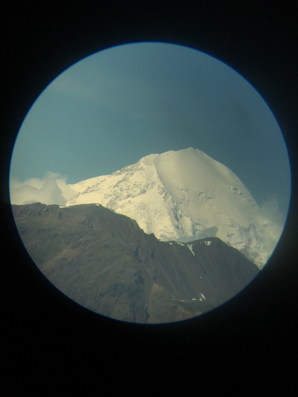 Mt. Denali seen through a telescope