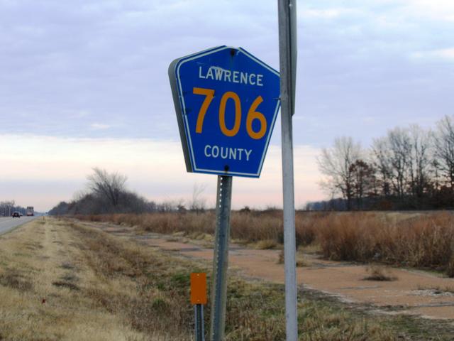 Sign for Lawrence County Road 706