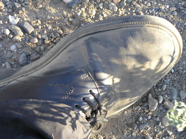 Confluence trek results:  Dusty shoe.