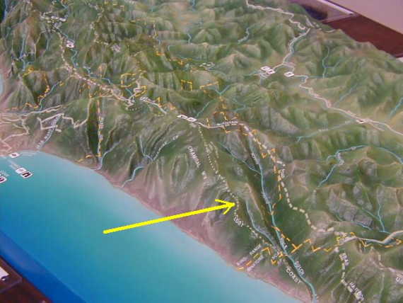 Relief map at the King Range office