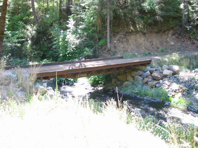 Bridge over Iron Canyon Creek below the confluence - made from railroad car
