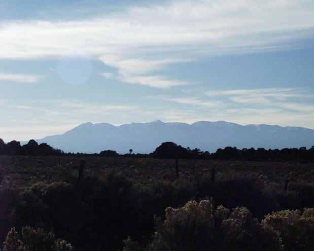 looking west to the Abajo Mountains near Monticello, Utah