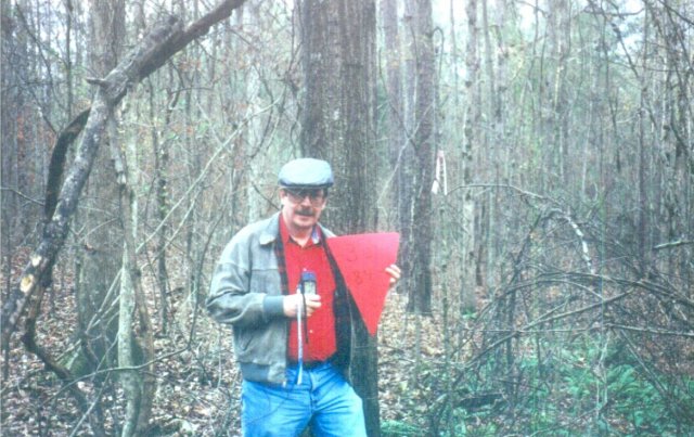 Me (Ernie) at the spot holding my homemade sign N33 W84
