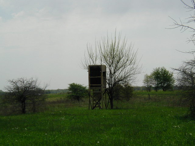 looking southwest at a hunter's blind