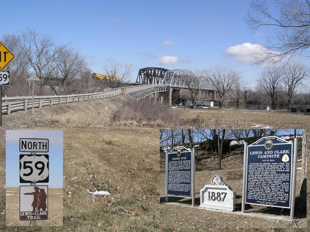 Both trains and cars can cross the Missouri River at historic Rulo.