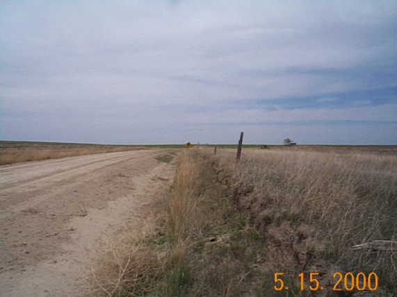 Looking North, green wheat in distance is Nebraska