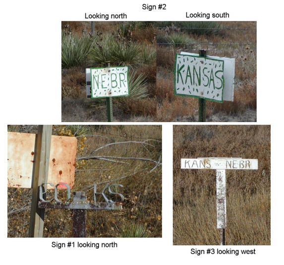 Signs in the vicinity of the confluence.